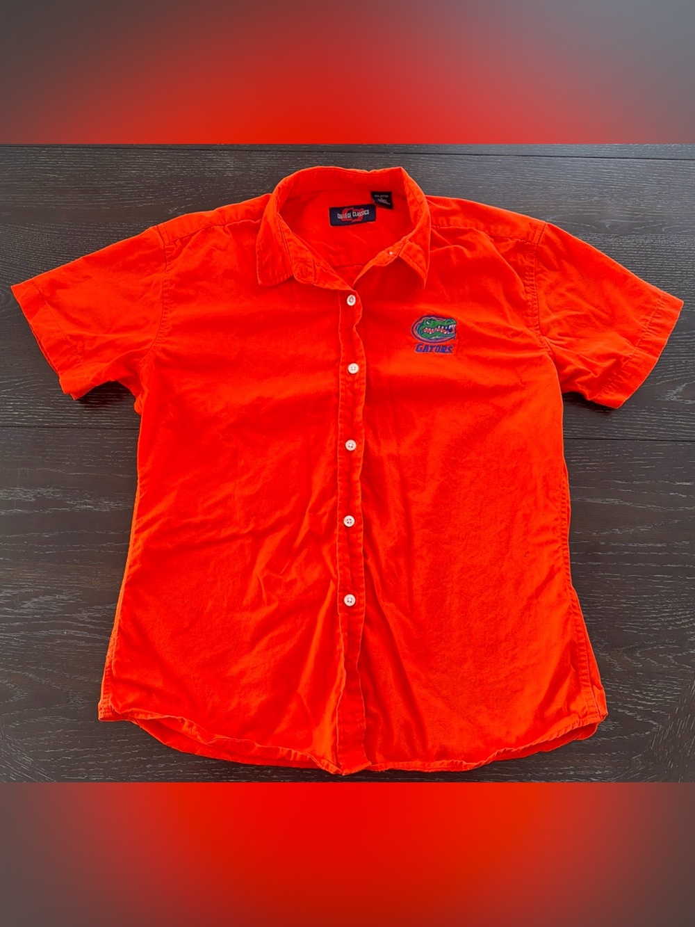 College Classic Kids Bright Orange Short-Sleeve Button-Down Shirt